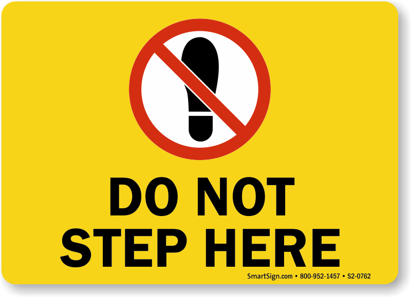 No step sign with symbol