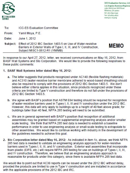 ICC MEMO